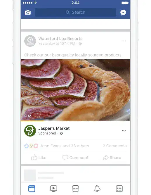 ตำแหน่ง Facebook Search Results