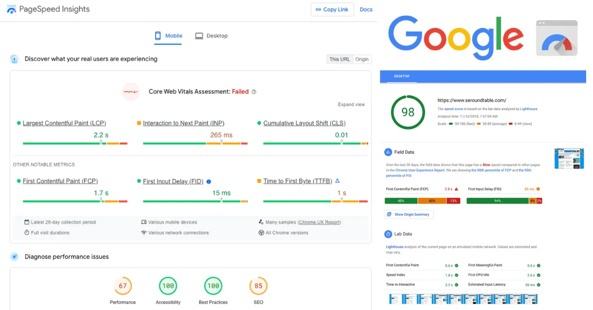 Google PageSpeed Insight SEO Tools