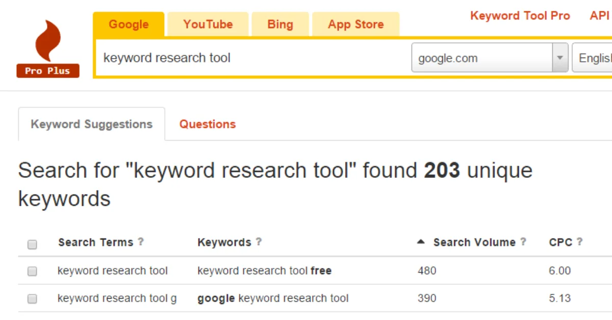 Keywordtool.io SEO Tools Keyword Research
