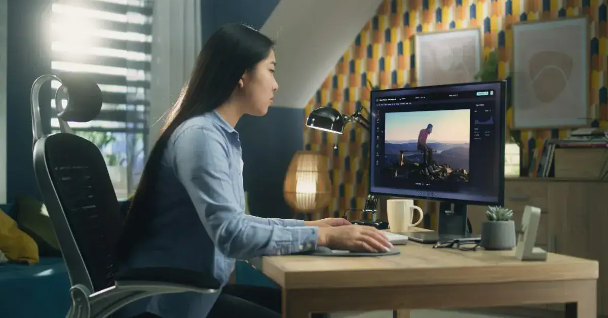 ผู้หญิงกำลังทำ Image Optimization